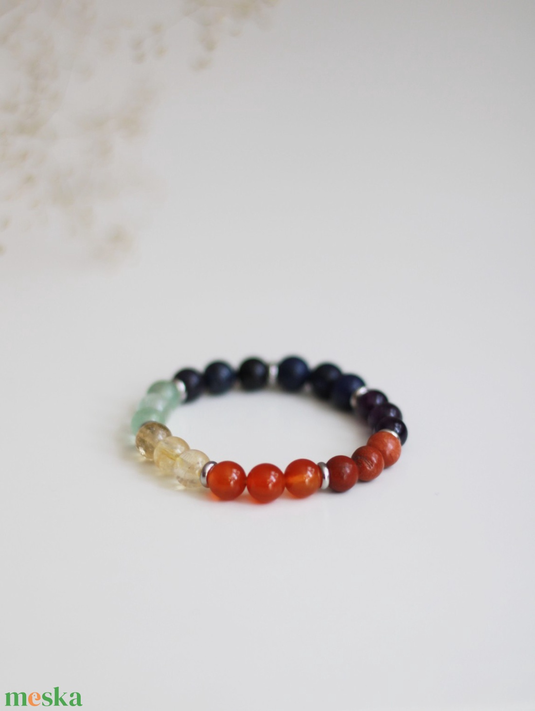 7 csakra karkötő, ásvány karkötő, karkötő - ékszer - karkötő - ásványkarkötő - Meska.hu