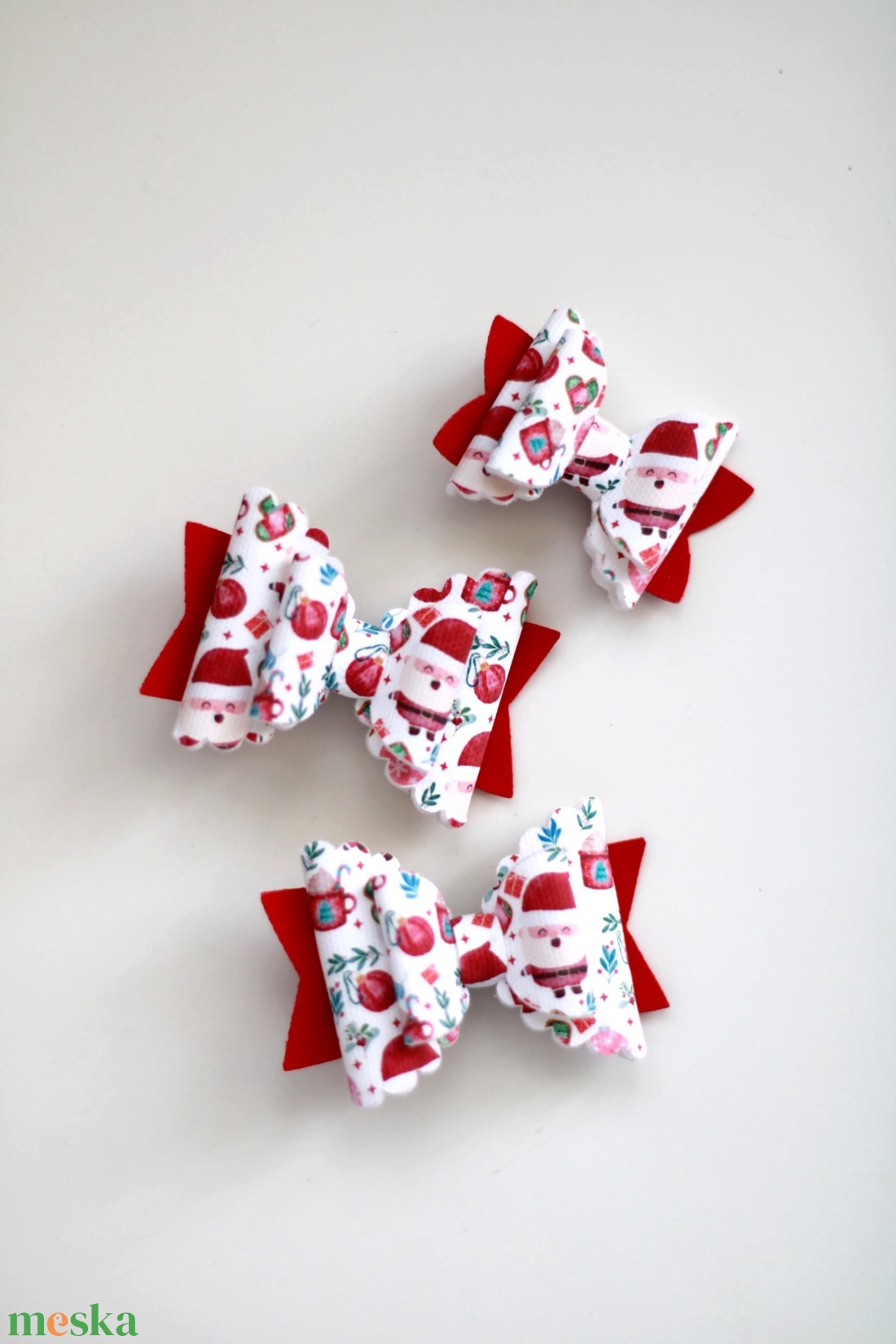 Télapós hajcsat, gyerek hajcsat, hajcsat, Mikulás - ruha & divat - hajdísz & hajcsat - hajcsat & hajtű - Meska.hu