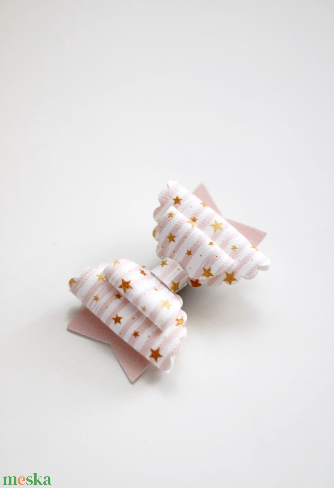 Rózsaszín csillagos karácsonyi hajcsat, gyerek hajcsat, hajcsat - ruha & divat - hajdísz & hajcsat - hajcsat & hajtű - Meska.hu