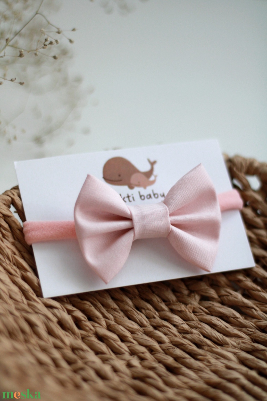 Púder rózsaszín midi masnis elasztikus fejpánt , baba fejpánt, hajpánt - ruha & divat - hajdísz & hajcsat - hajráf & hajpánt - Meska.hu