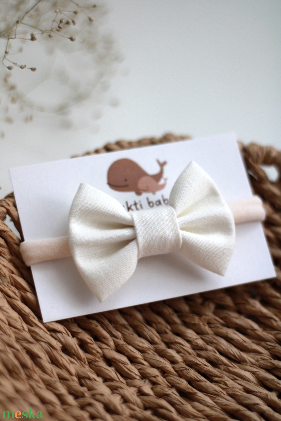 Ekrü midi masnis elasztikus fejpánt , baba fejpánt, hajpánt - ruha & divat - hajdísz & hajcsat - hajráf & hajpánt - Meska.hu