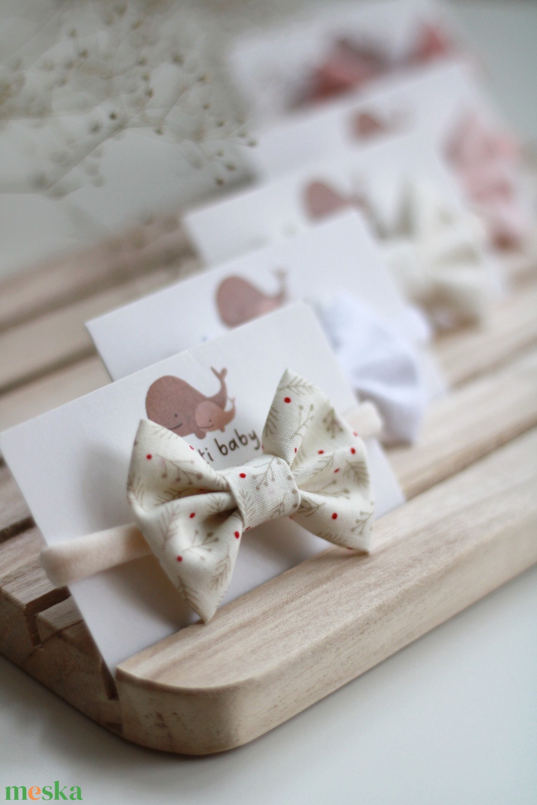 Ekrü fenyőág midi masnis elasztikus fejpánt , baba fejpánt, hajpánt - ruha & divat - hajdísz & hajcsat - hajráf & hajpánt - Meska.hu