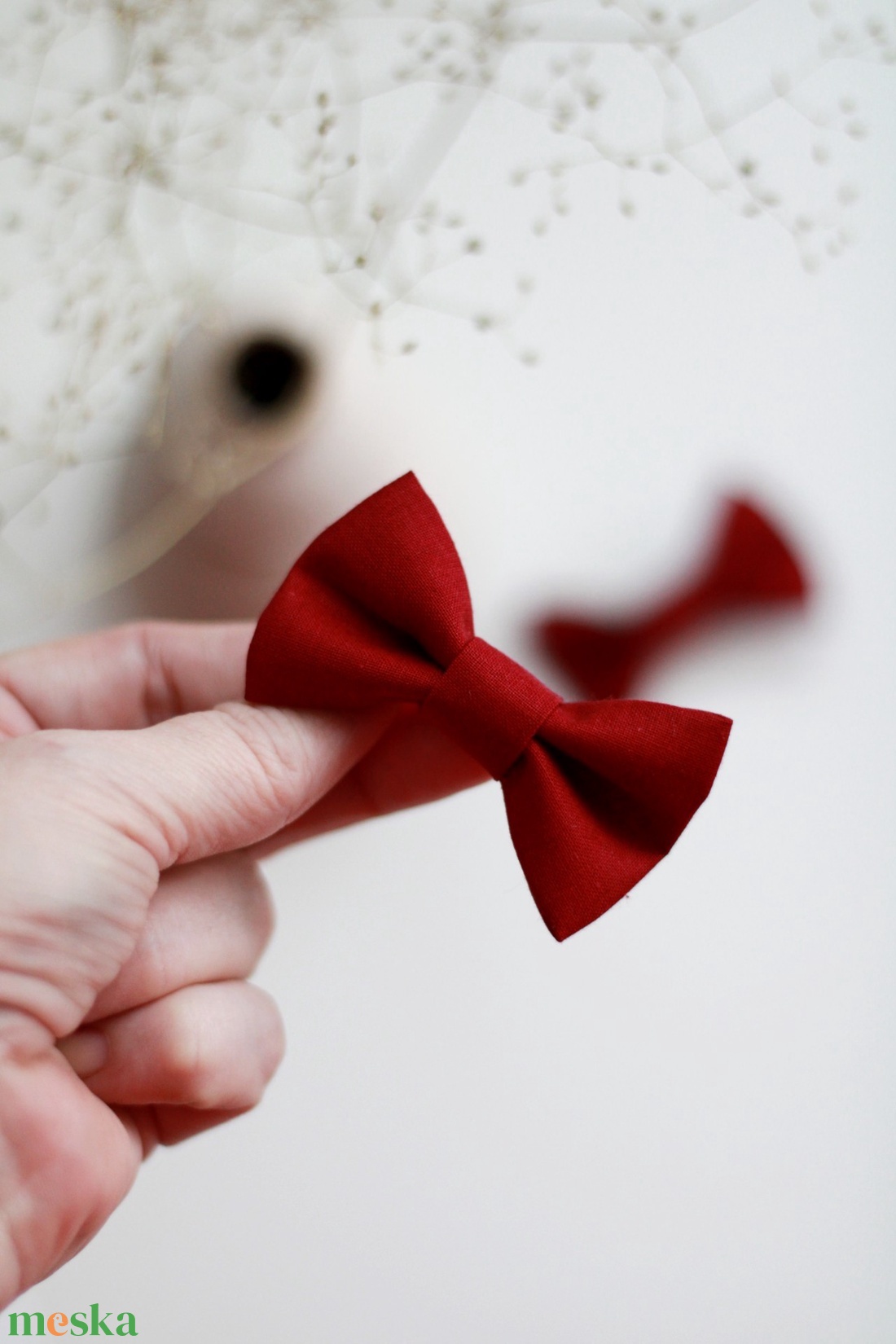 Bordó pamut hajcsat - ruha & divat - hajdísz & hajcsat - hajcsat & hajtű - Meska.hu