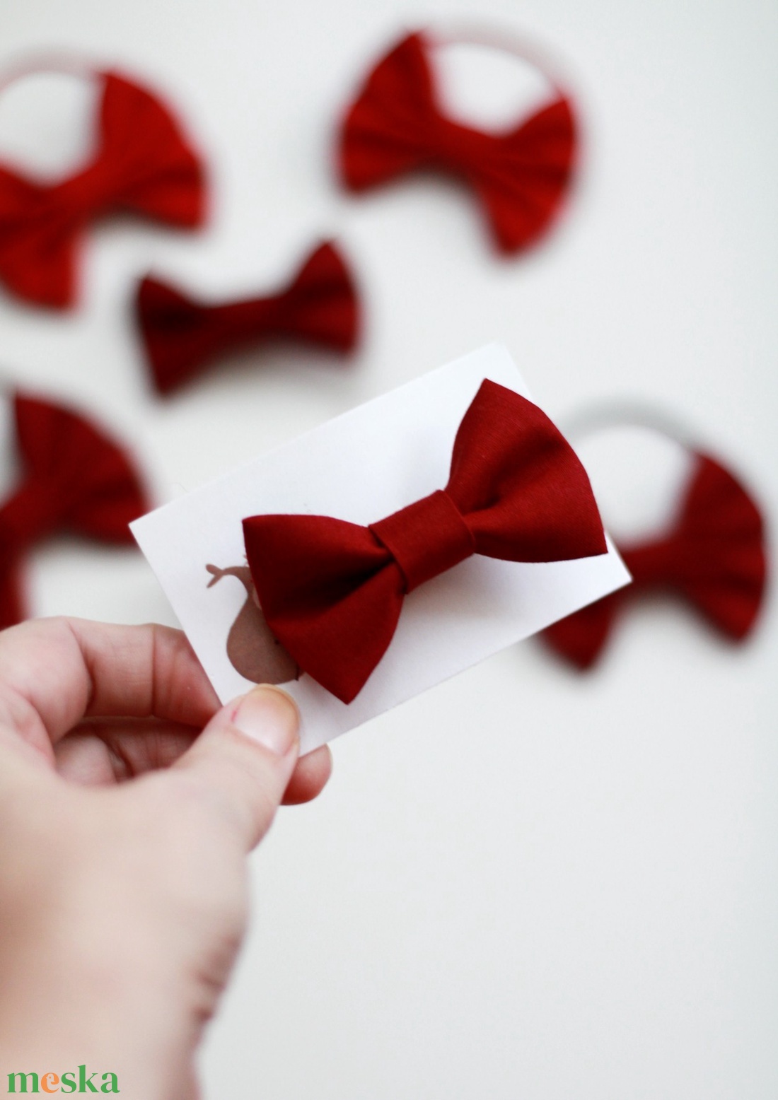 Bordó pamut hajcsat - ruha & divat - hajdísz & hajcsat - hajcsat & hajtű - Meska.hu