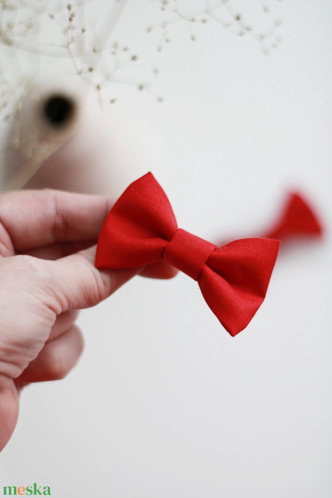 Piros pamut hajcsat - ruha & divat - hajdísz & hajcsat - hajcsat & hajtű - Meska.hu