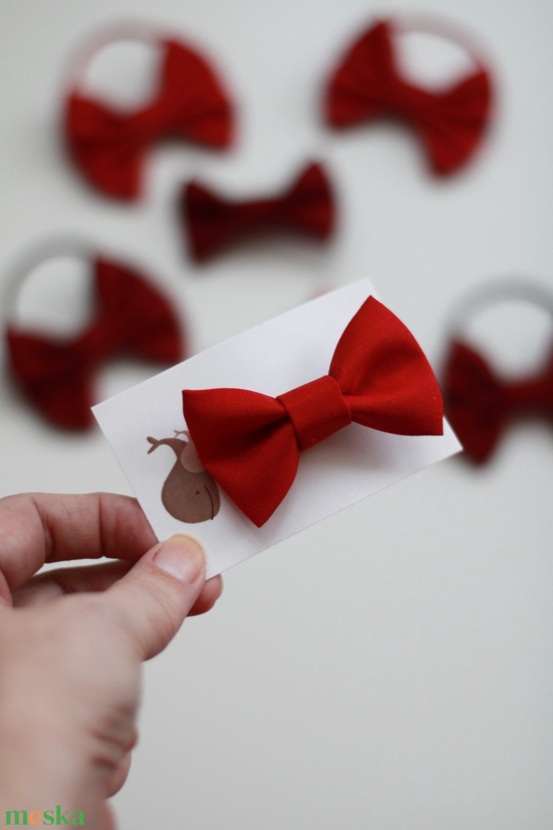 Piros pamut hajcsat - ruha & divat - hajdísz & hajcsat - hajcsat & hajtű - Meska.hu