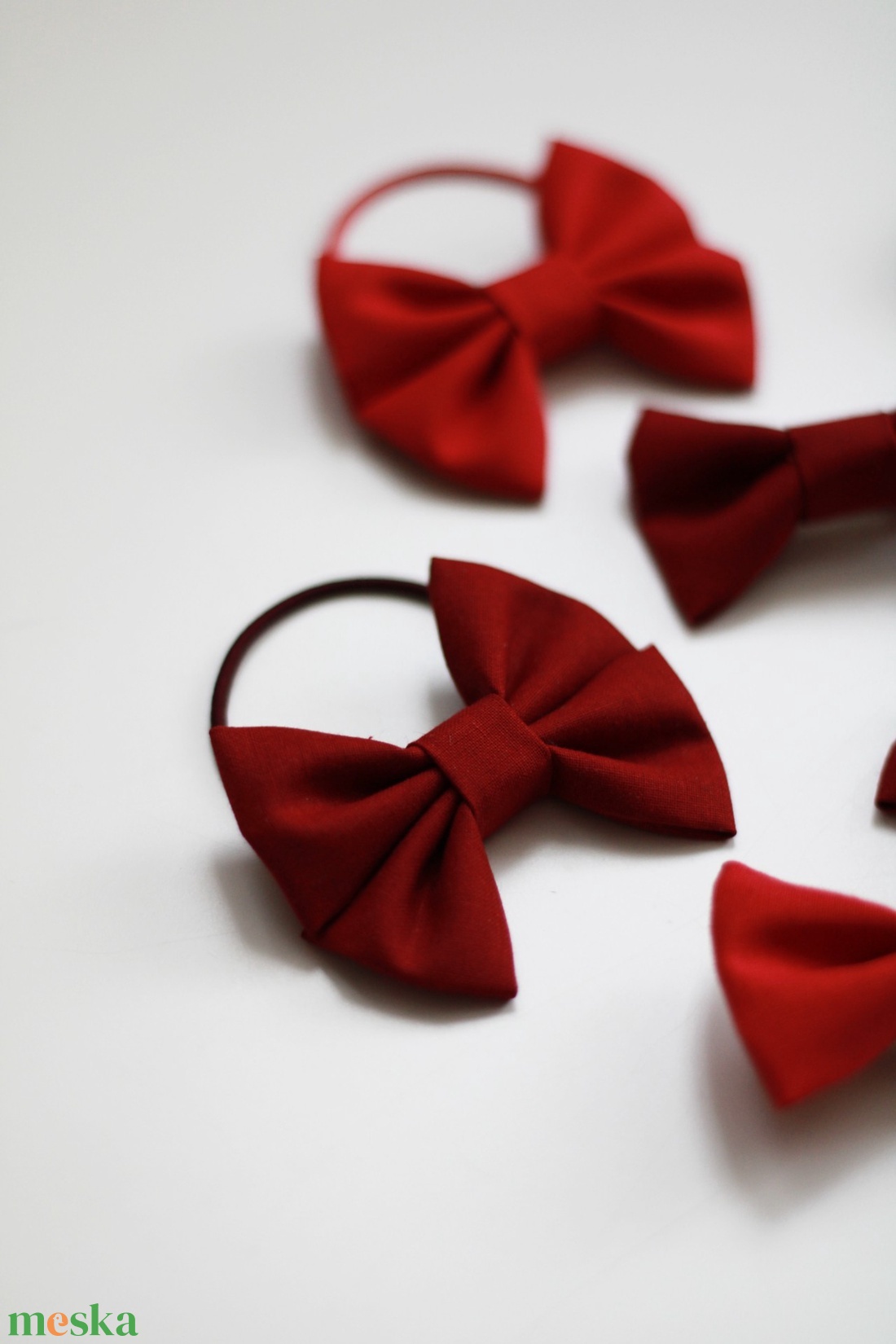 Bordó dupla masnis hajgumi, hajdísz, hajbavaló - ruha & divat - hajdísz & hajcsat - hajgumi - Meska.hu