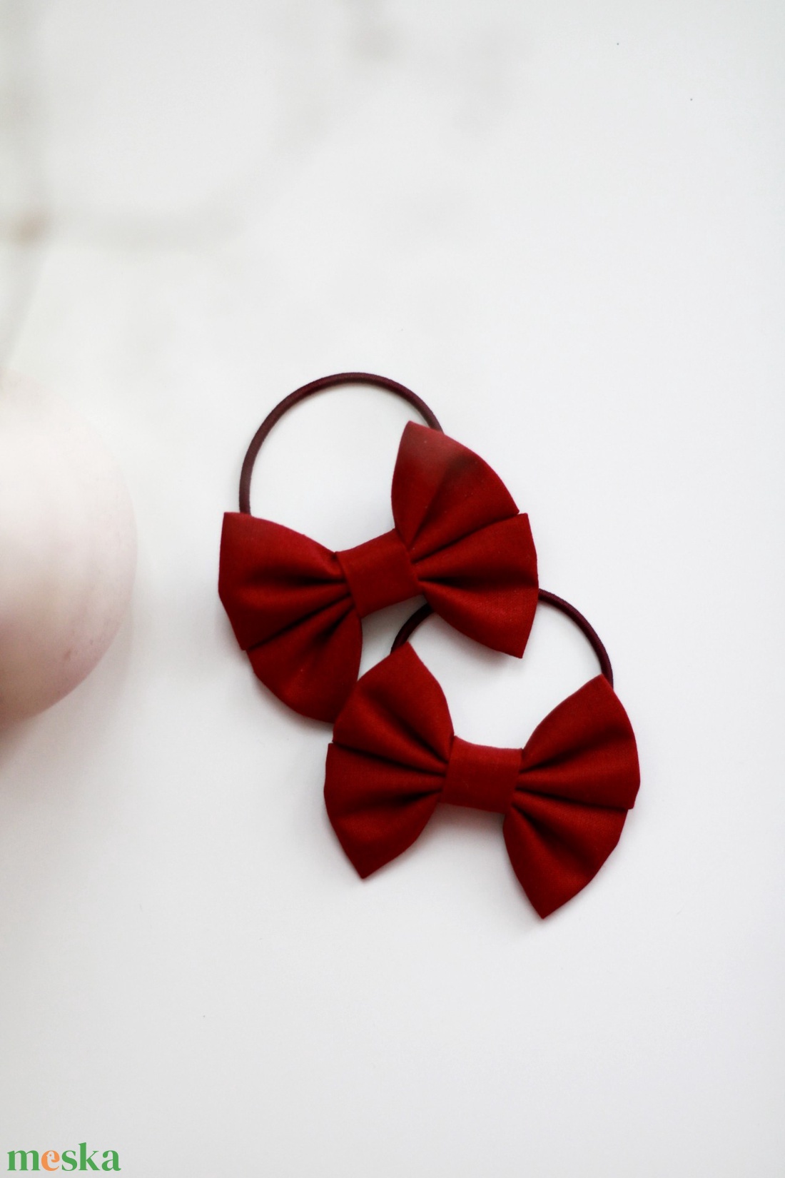 Bordó dupla masnis hajgumi, hajdísz, hajbavaló - ruha & divat - hajdísz & hajcsat - hajgumi - Meska.hu