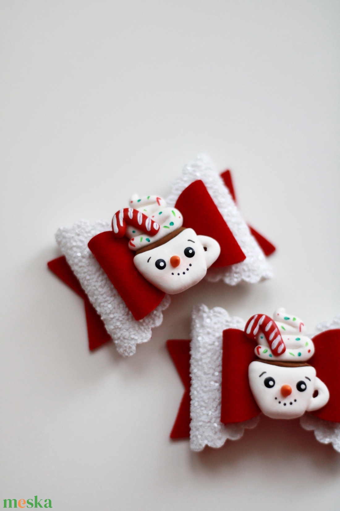 Karácsonyi bögrés hajcsat - ruha & divat - hajdísz & hajcsat - hajcsat & hajtű - Meska.hu