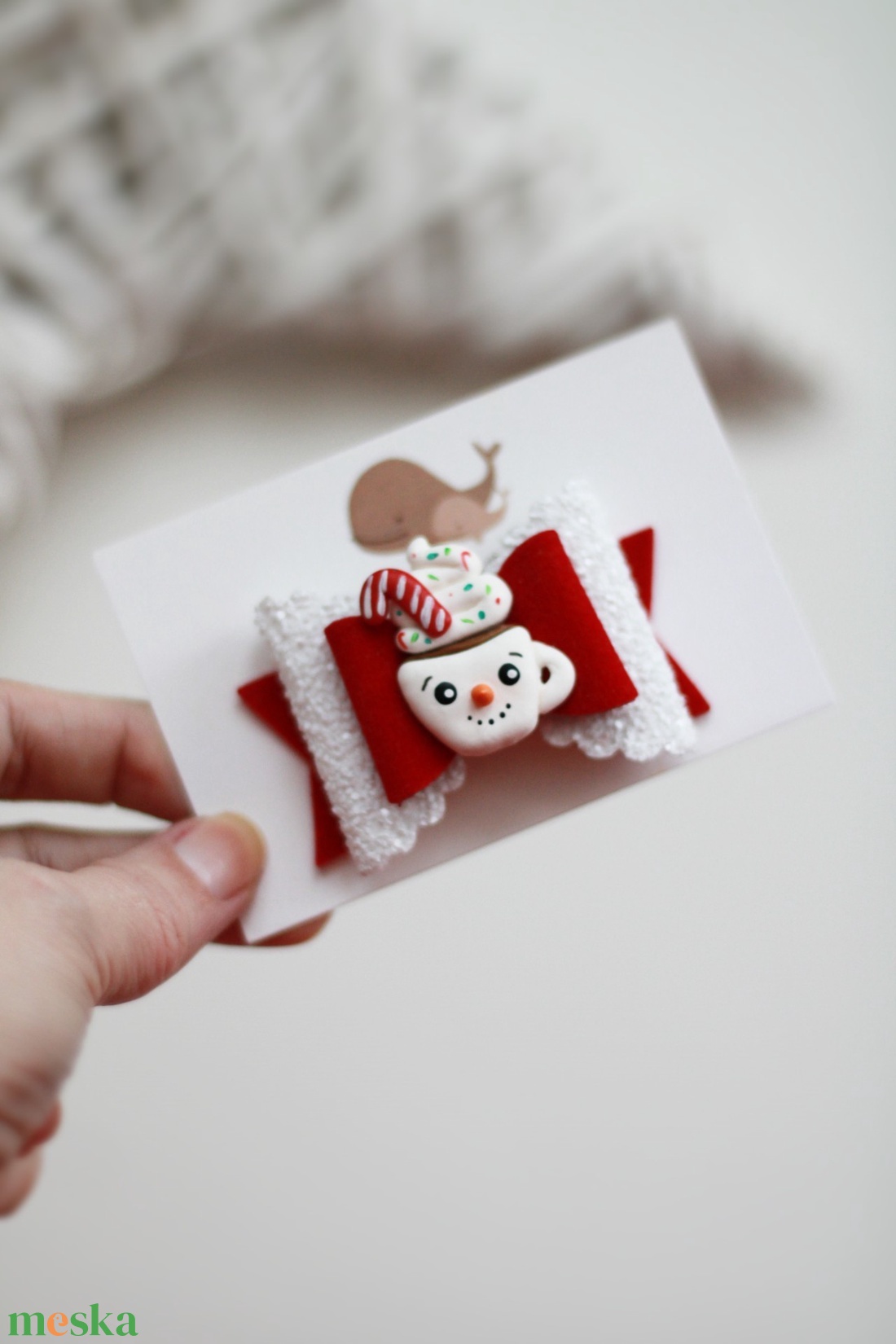 Karácsonyi bögrés hajcsat - ruha & divat - hajdísz & hajcsat - hajcsat & hajtű - Meska.hu