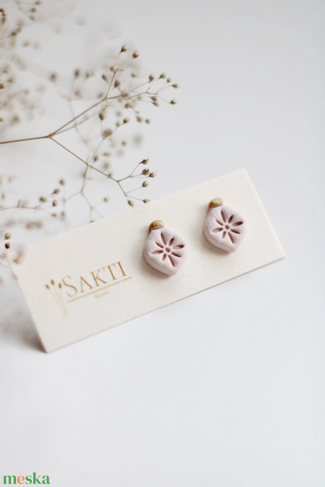 Karácsonyfa dísz gomb fülbevaló - ékszer - fülbevaló - pötty fülbevaló - Meska.hu