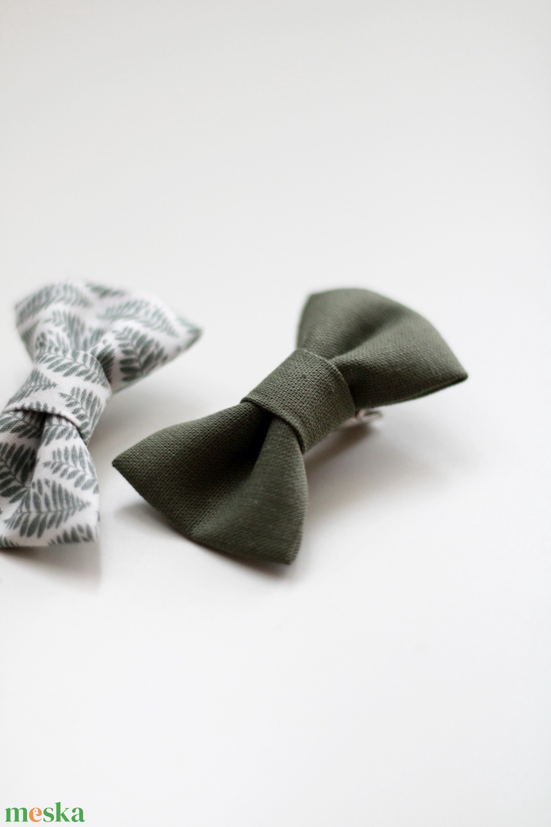 Zöld mintás hajcsat szett - ruha & divat - hajdísz & hajcsat - hajcsat & hajtű - Meska.hu