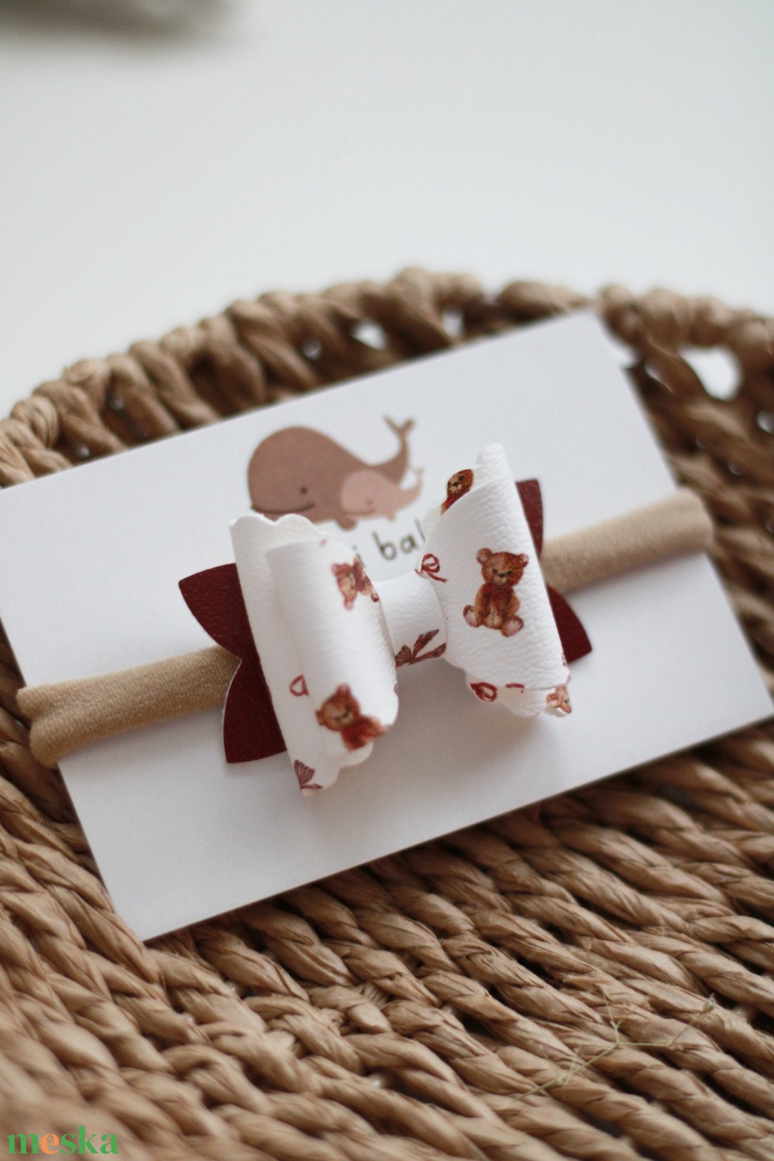 Mackós elasztikus fejpánt - ruha & divat - hajdísz & hajcsat - hajráf & hajpánt - Meska.hu