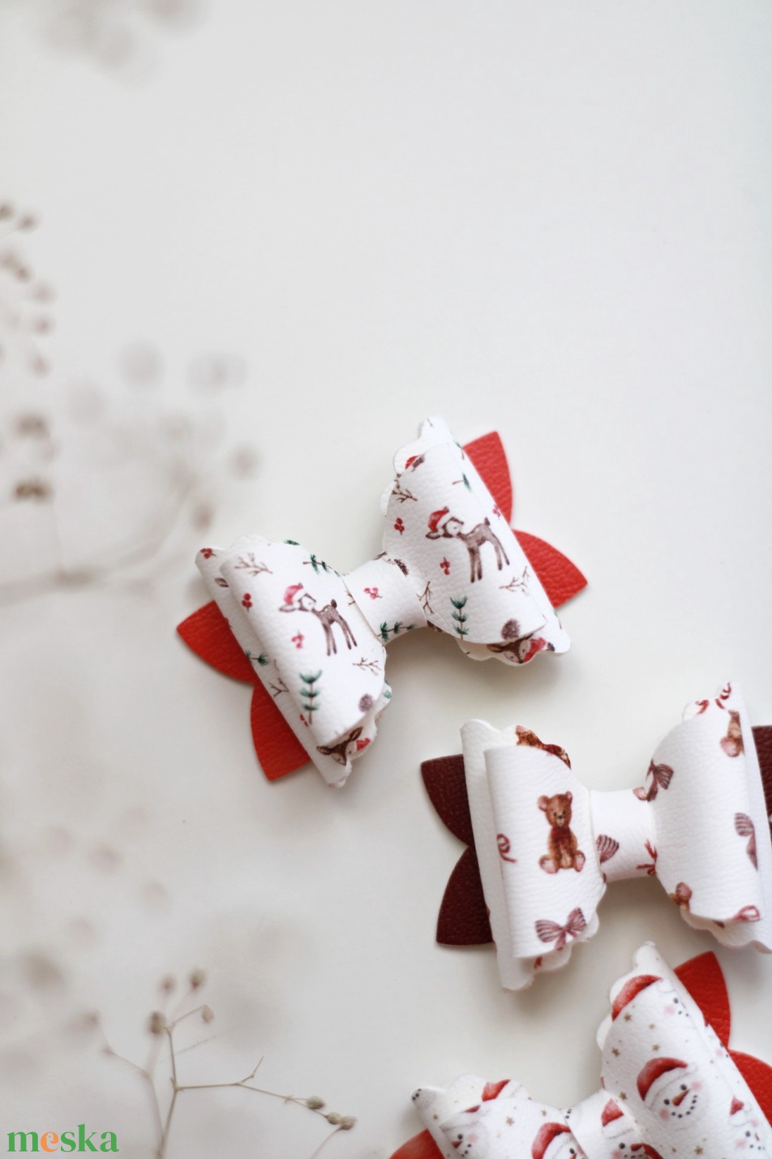 Rénszarvas mintás  hajcsat - ruha & divat - hajdísz & hajcsat - hajcsat & hajtű - Meska.hu