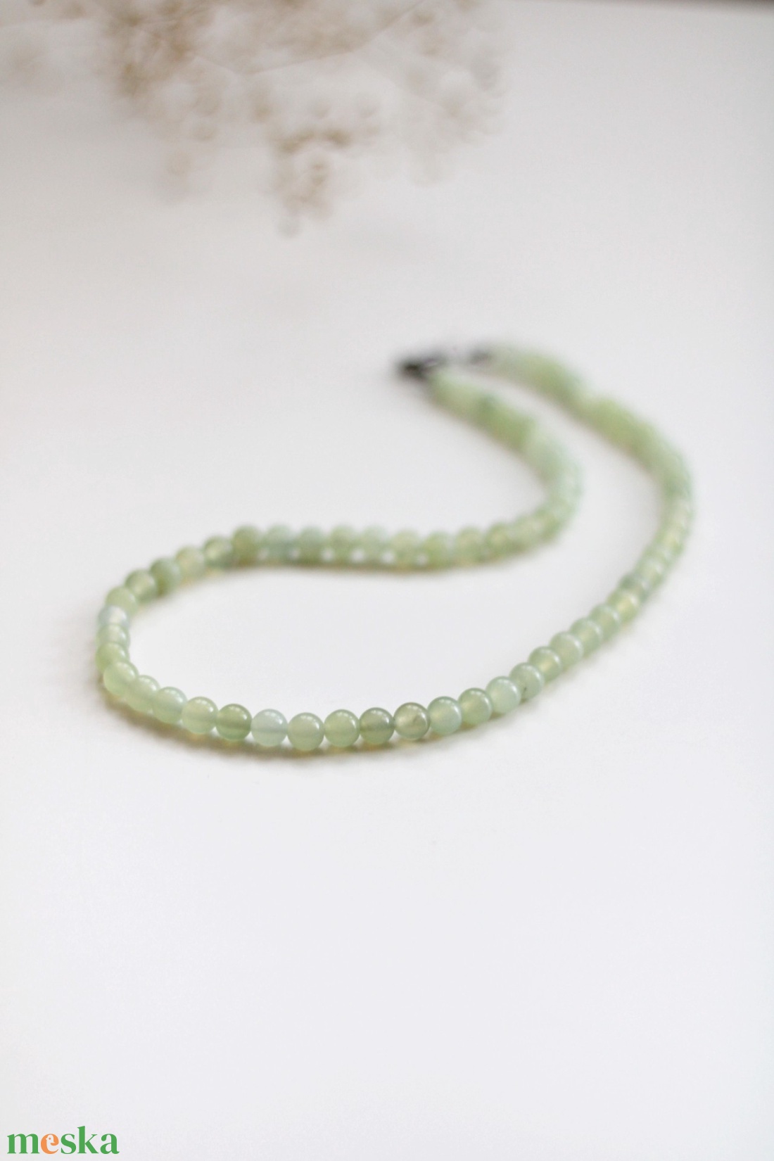 Jade nyaklánc 6mm-es ásványékszer, nyaklánc - ékszer - nyaklánc - gyöngyös nyaklánc - Meska.hu