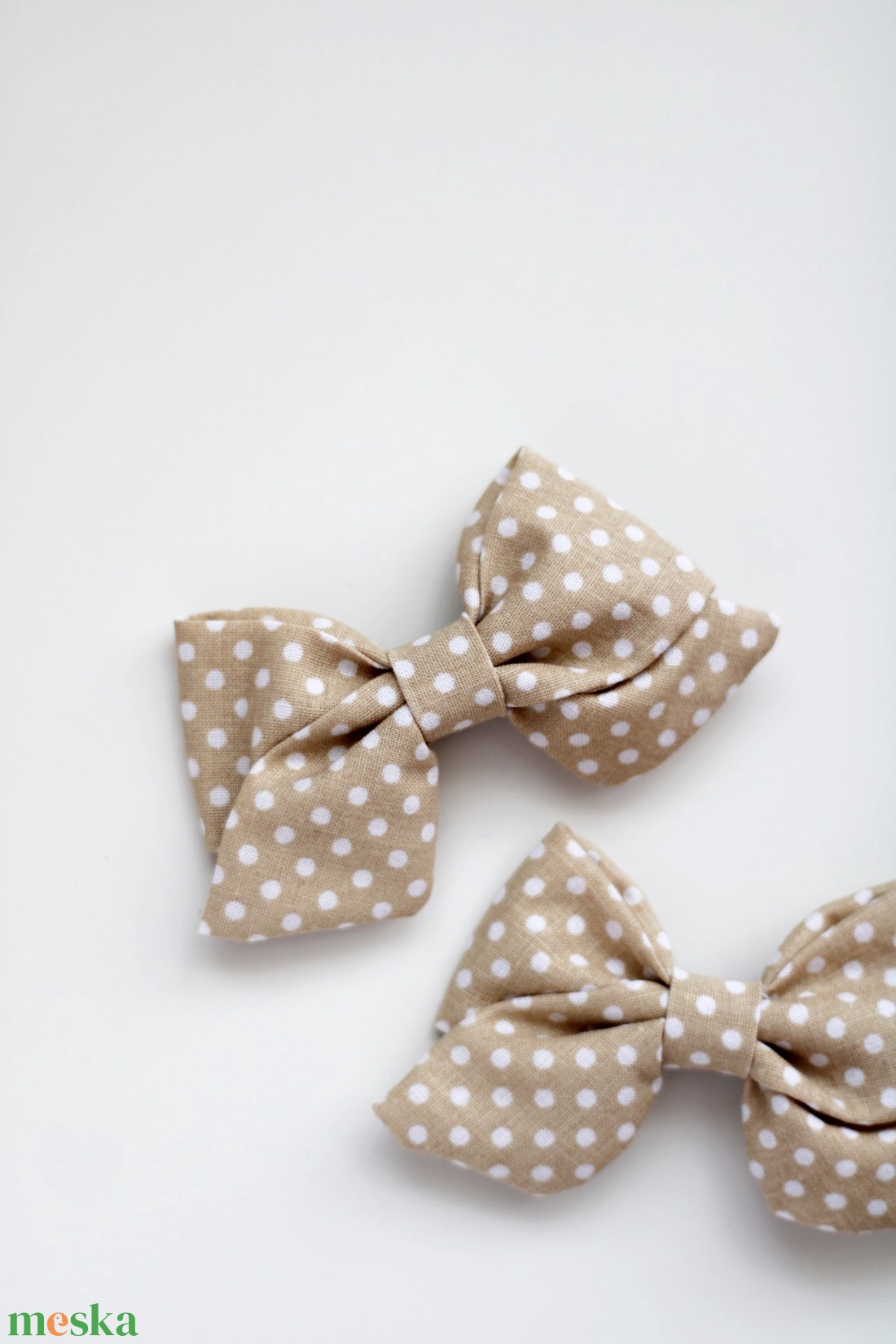 Barna pöttyös nagy hajcsat  - ruha & divat - hajdísz & hajcsat - hajcsat & hajtű - Meska.hu