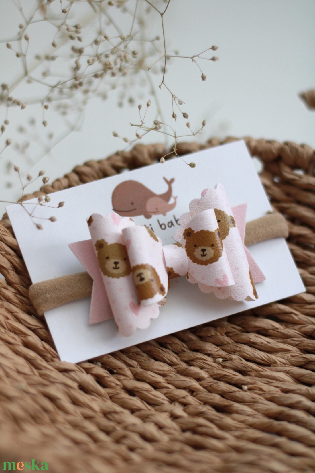 Mackó elasztikus fejpánt - ruha & divat - hajdísz & hajcsat - hajráf & hajpánt - Meska.hu