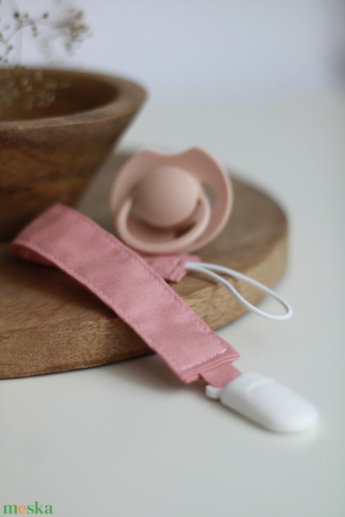 Sötét rózsaszín cumilánc - baba - mama - baba játékok - cumilánc - Meska.hu