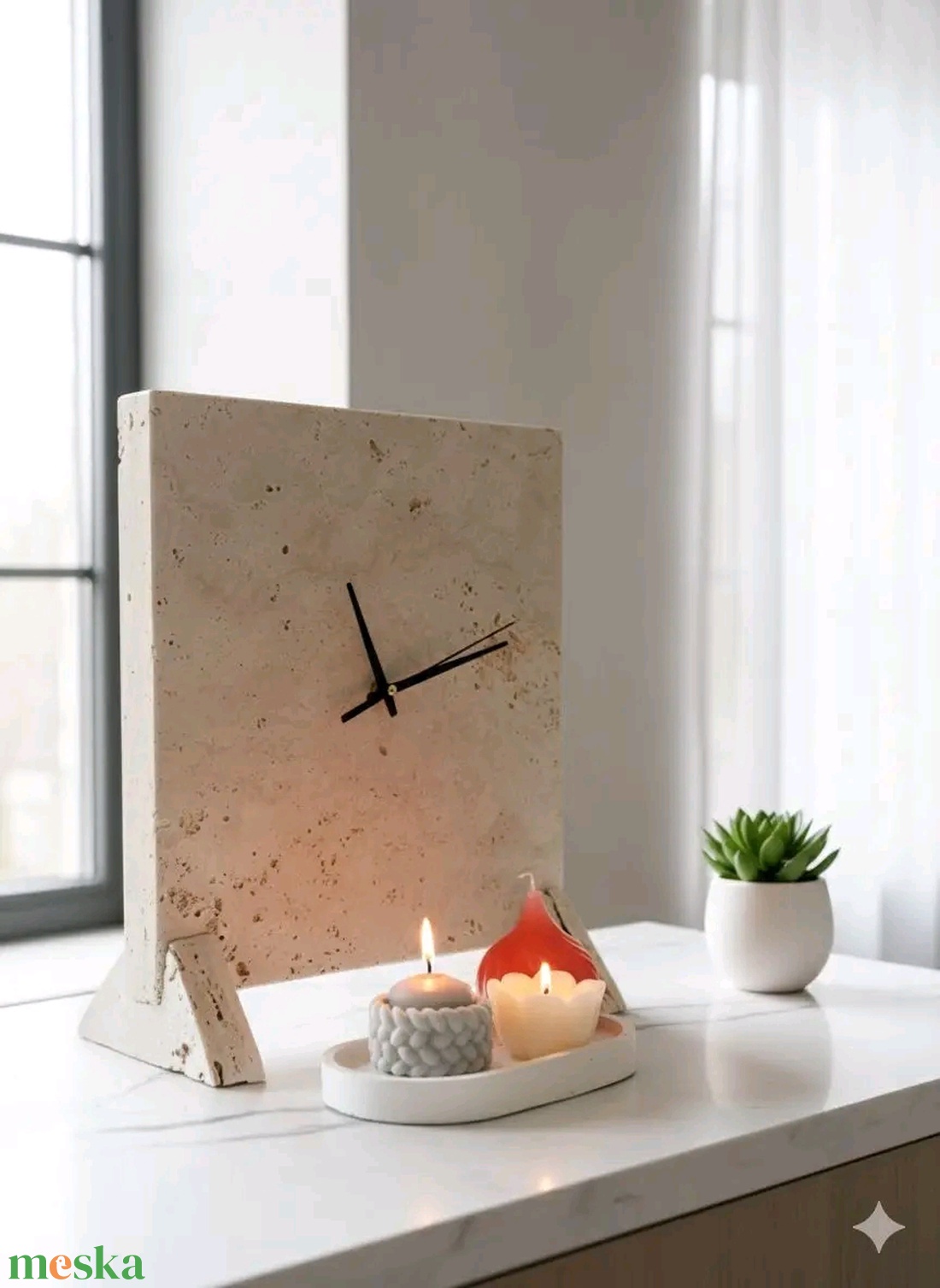 Travertin mészkő óra - otthon & életmód - dekoráció - fali és függő dekoráció - falióra & óra - Meska.hu