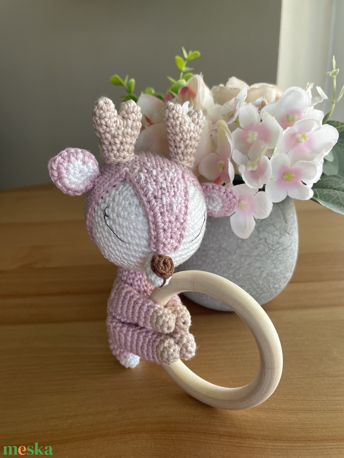 Horgolt Őzike Csörgő - baba - mama - baba játékok - csörgő - Meska.hu