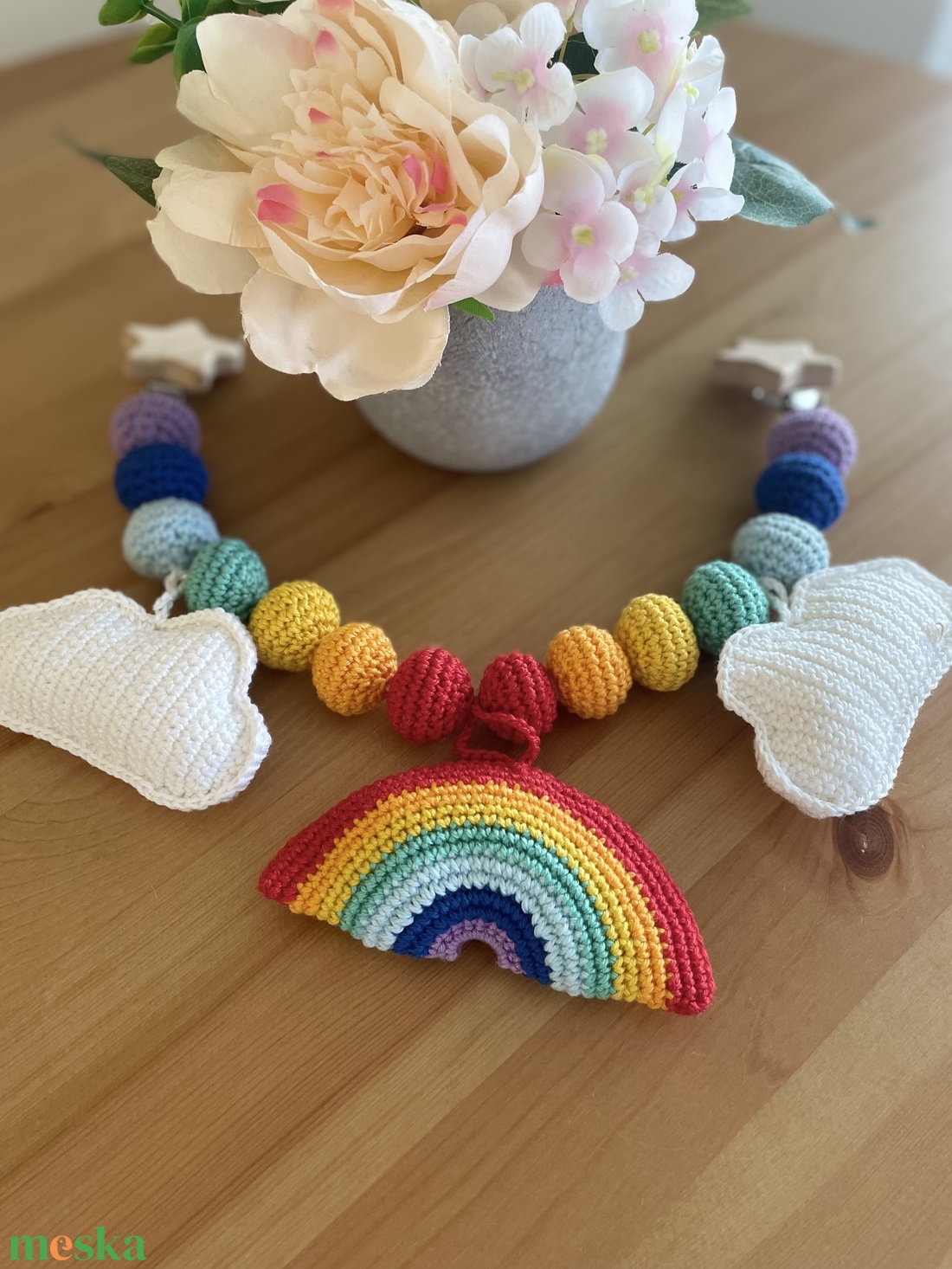 Horgolt babakocsilánc - baba - mama - baba játékok - csörgő - Meska.hu