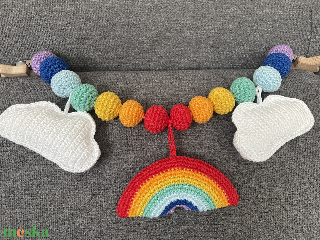 Horgolt babakocsilánc - baba - mama - baba játékok - csörgő - Meska.hu