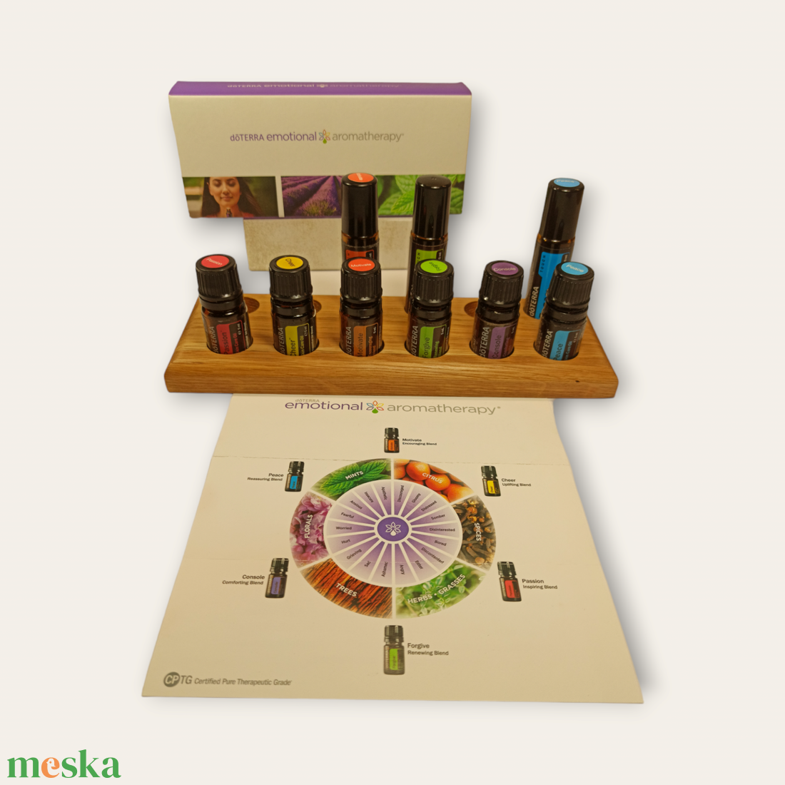 Tölgyfából készült esszenciális illóolajtartó 6db 5ml és 6db doTERRA Roll-on tárolására - otthon & életmód - dekoráció - dísztárgy - Meska.hu