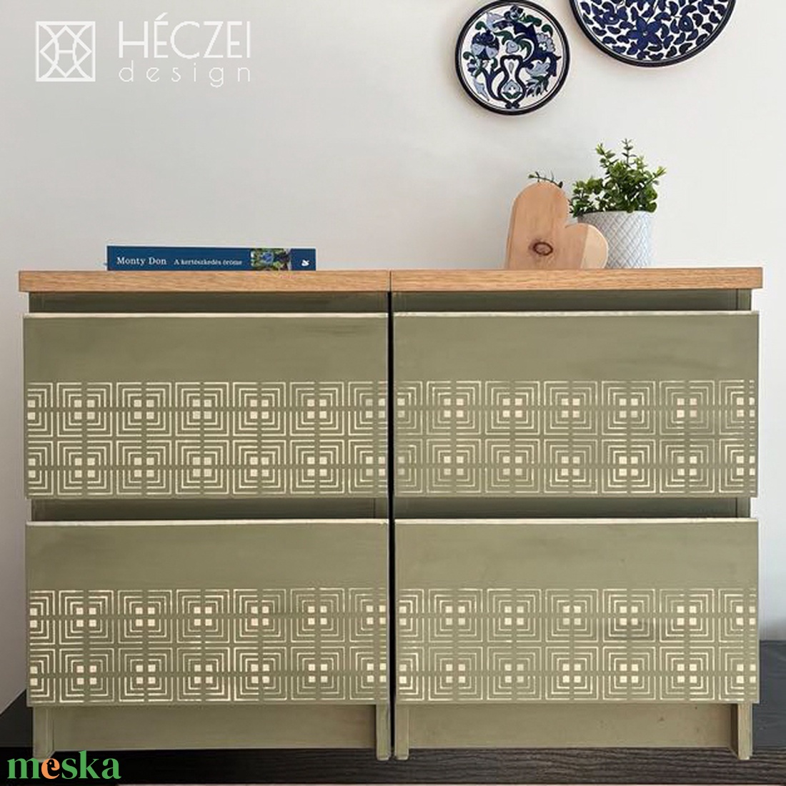 Egyedi stílusban felújított IKEA Malm éjjeliszekrények - otthon & életmód - bútor - komód - Meska.hu