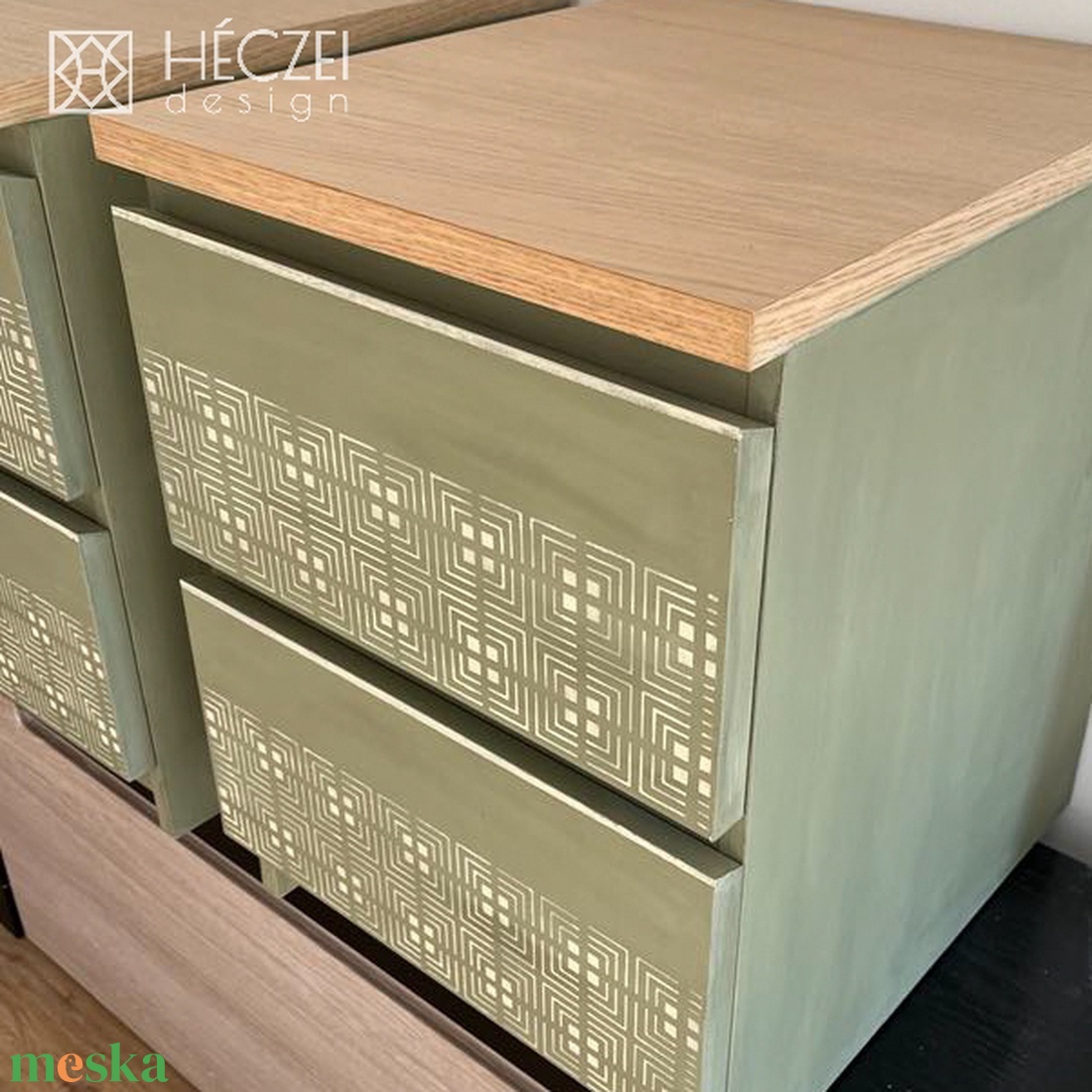 Egyedi stílusban felújított IKEA Malm éjjeliszekrények - otthon & életmód - bútor - komód - Meska.hu