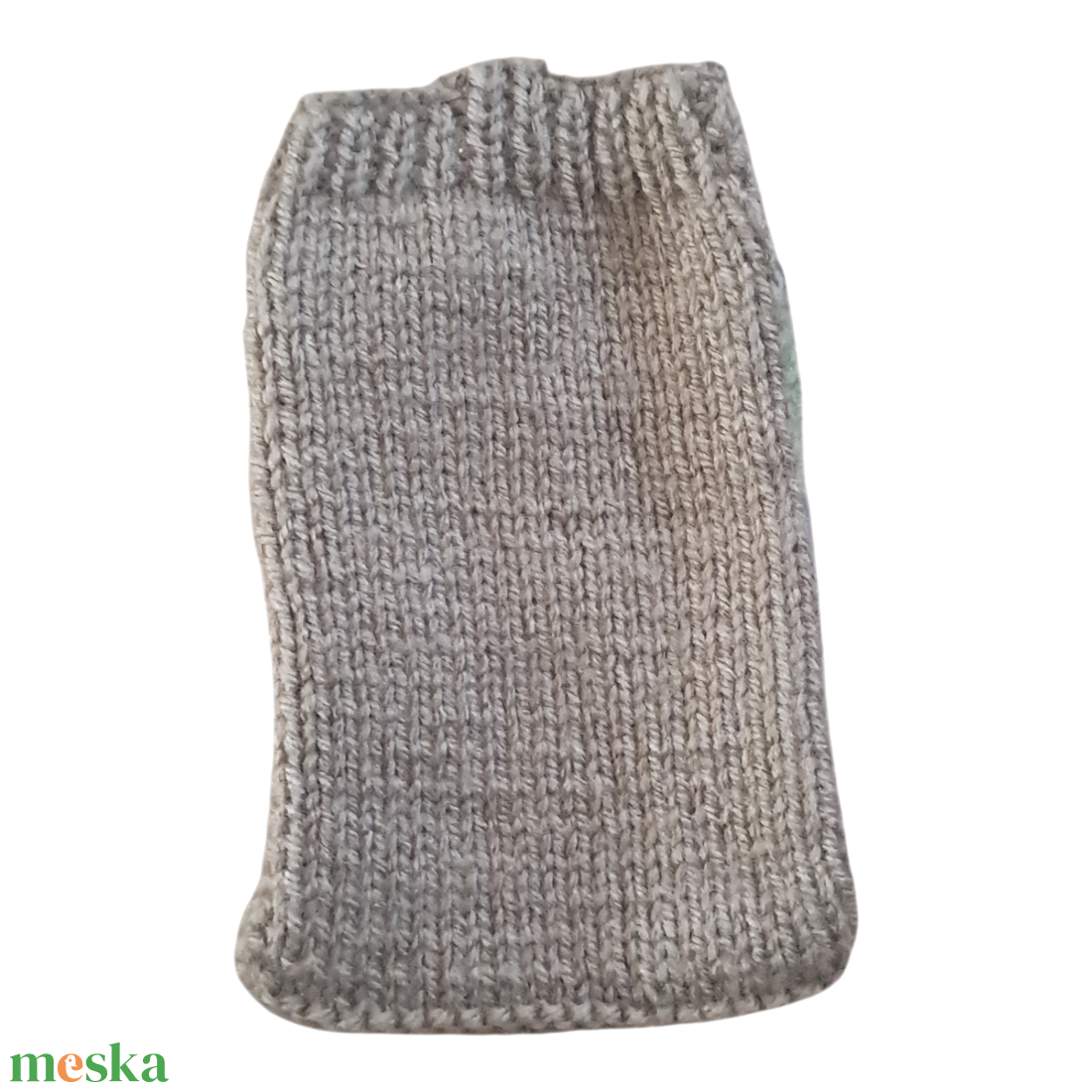 Beige- kék- világoszöld kötött, hímzett telefontok - táska & tok - pénztárca & más tok - telefontok - Meska.hu