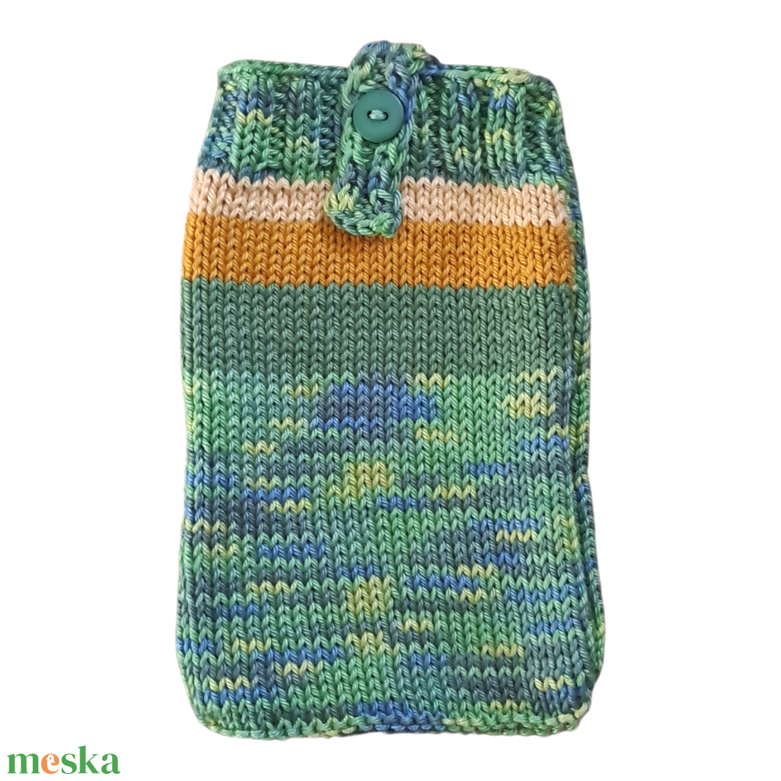 Zöld színátmenetes kötött telefontok - táska & tok - pénztárca & más tok - telefontok - Meska.hu