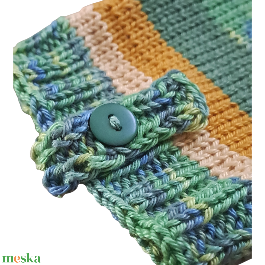 Zöld színátmenetes kötött telefontok - táska & tok - pénztárca & más tok - telefontok - Meska.hu