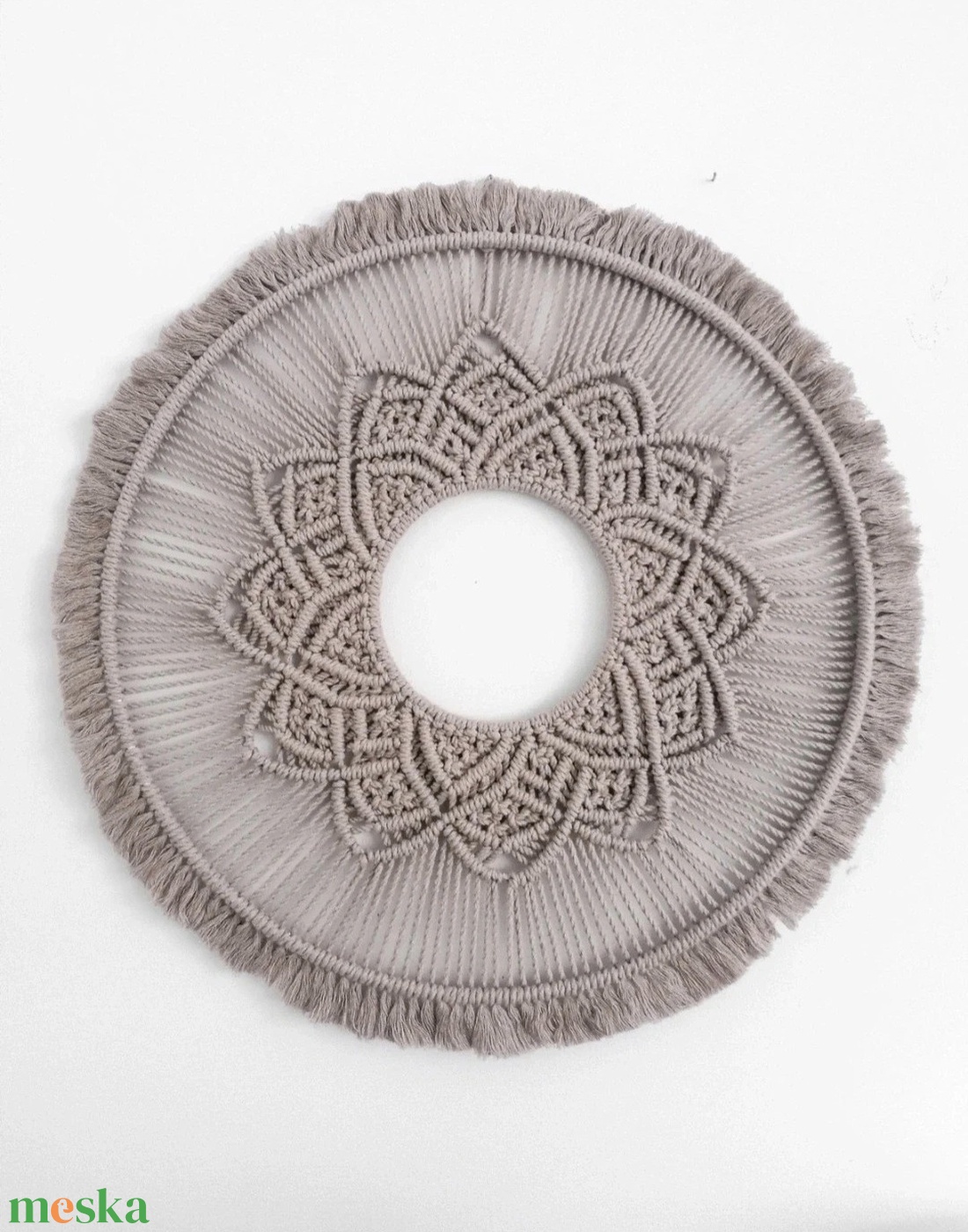 Zen makramé mandala falidísz/álomfogó, boho dekoráció - otthon & életmód - dekoráció - fali és függő dekoráció - álomfogó - Meska.hu