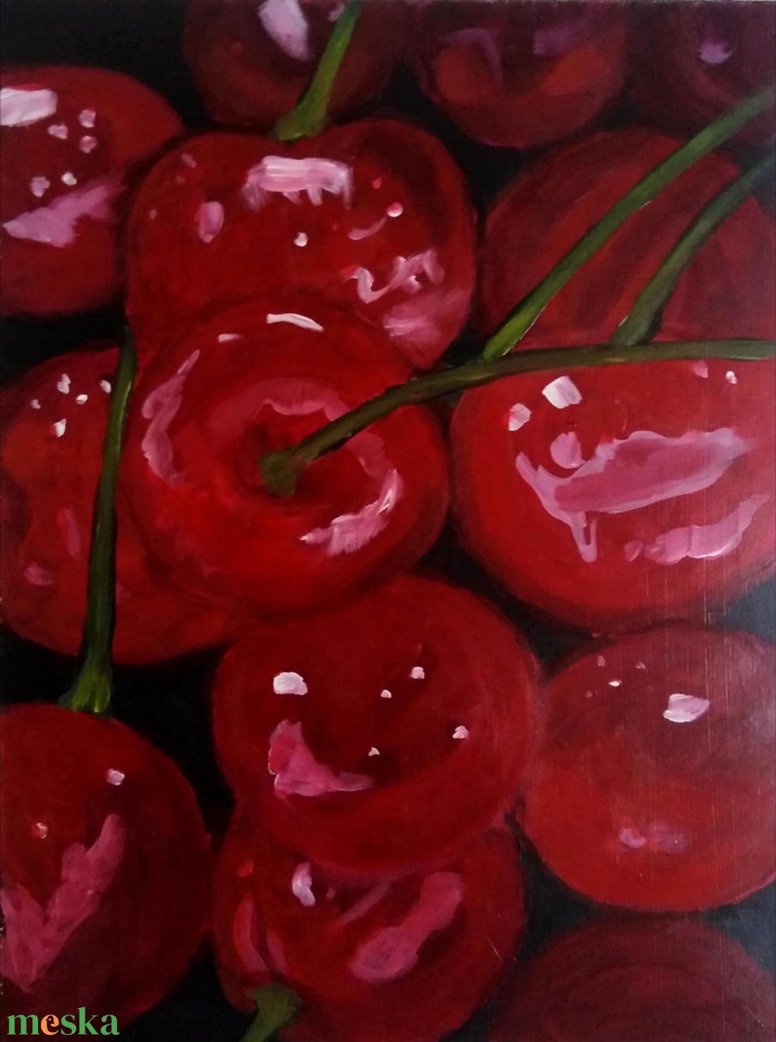Cseresznyék (tanulmány) - művészet - festmény - akril - Meska.hu