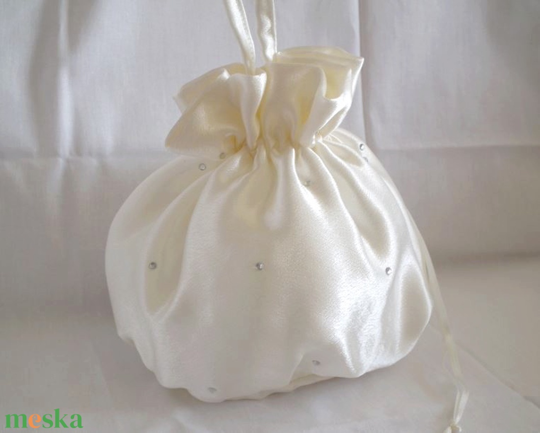 Strasszköves menyasszonyi szütyő, bugyor - esküvő - kiegészítők - táska - Meska.hu