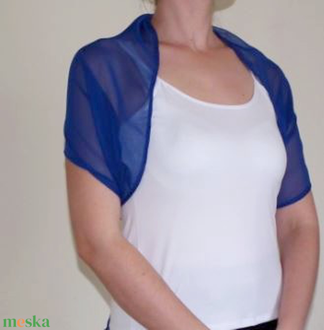 Királykék színű muszlin stóla, vállkendő - ruha & divat - sál, sapka, kendő - vállkendő - Meska.hu