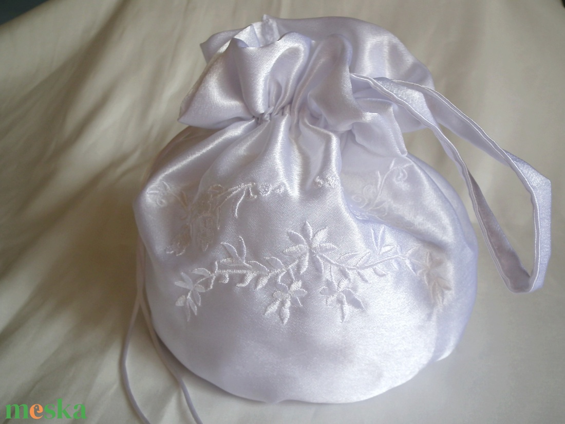 Hímzett elegáns menyasszonyi szütyő, új, nagy - esküvő - kiegészítők - táska - Meska.hu
