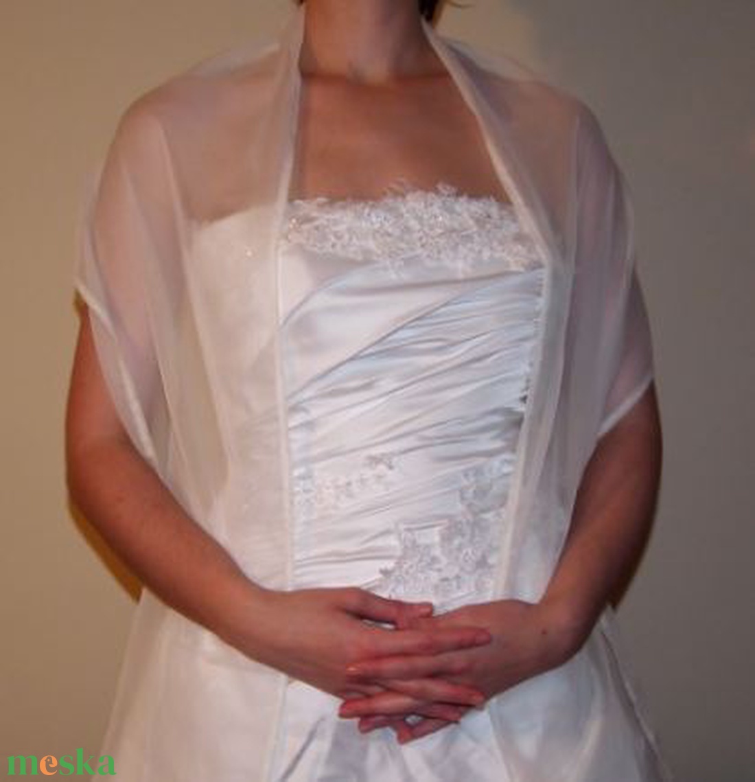 Hófehér muszlin stóla, vállkendő - ruha & divat - sál, sapka, kendő - stóla - Meska.hu