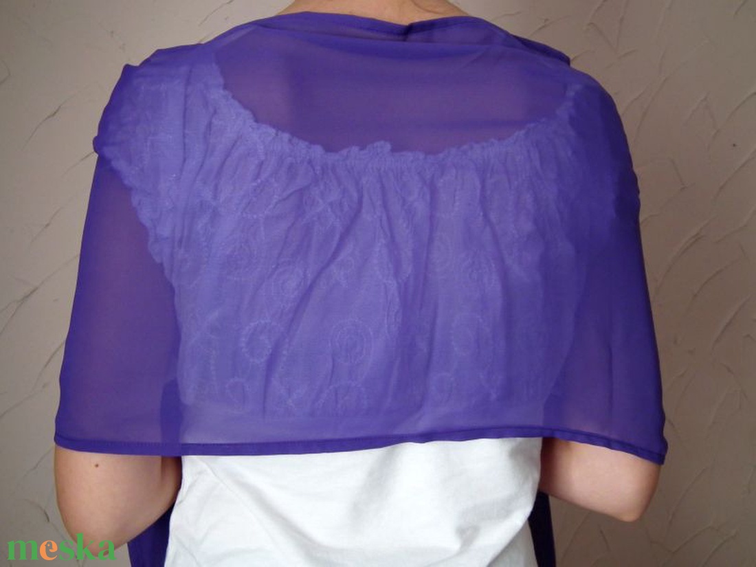 Muszlin stóla, vállkendő - sötétlila - ruha & divat - sál, sapka, kendő - stóla - Meska.hu