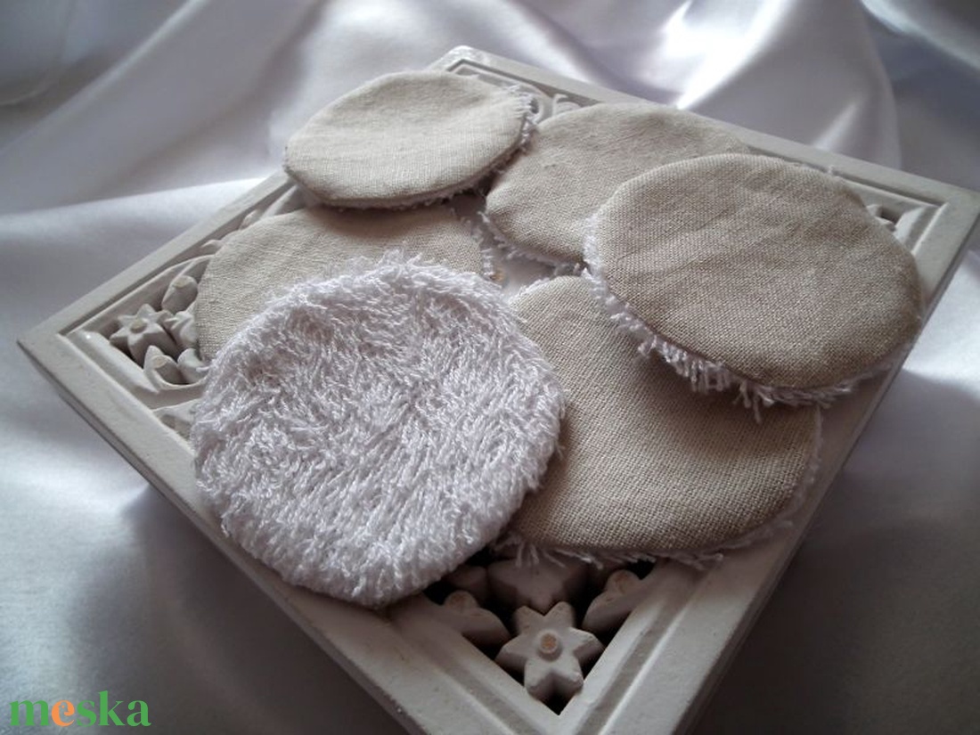 Mosható textil arctisztító korong - bézs - szépségápolás - arcápolás - arctisztító korong - Meska.hu