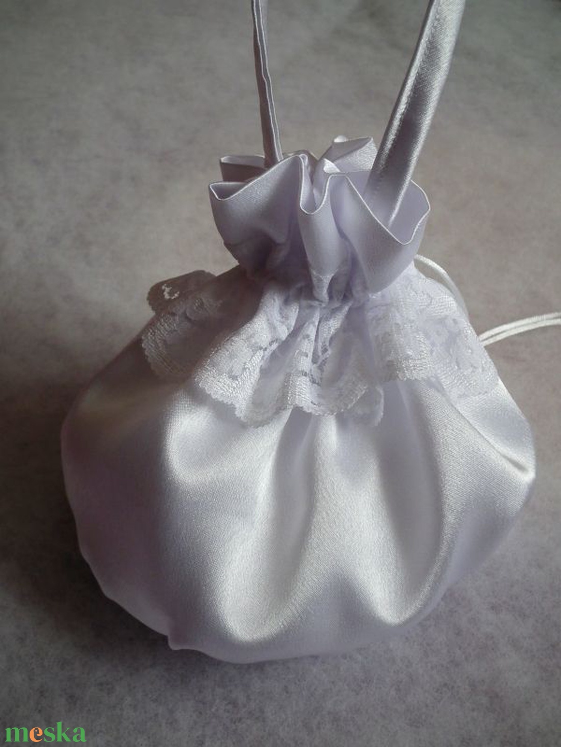 Csipkével díszített esküvői szütyő - esküvő - kiegészítők - táska - Meska.hu