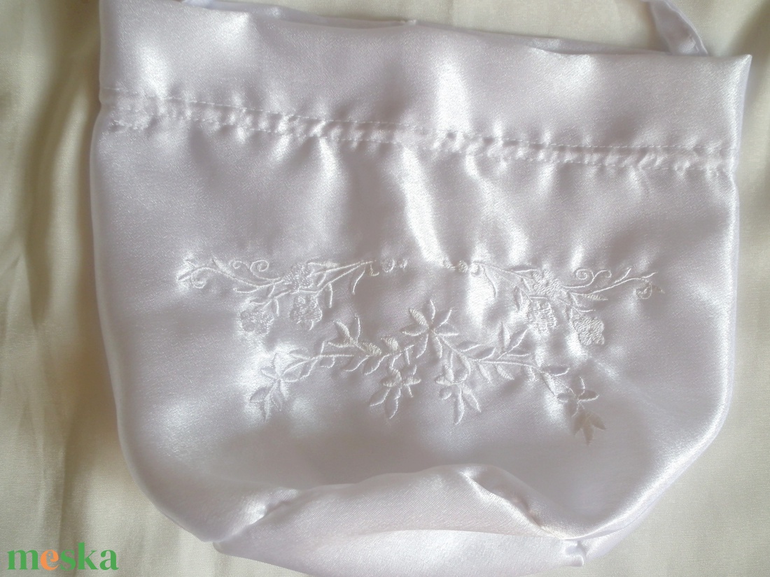 Hímzett elegáns menyasszonyi szütyő, új, nagy - esküvő - kiegészítők - táska - Meska.hu