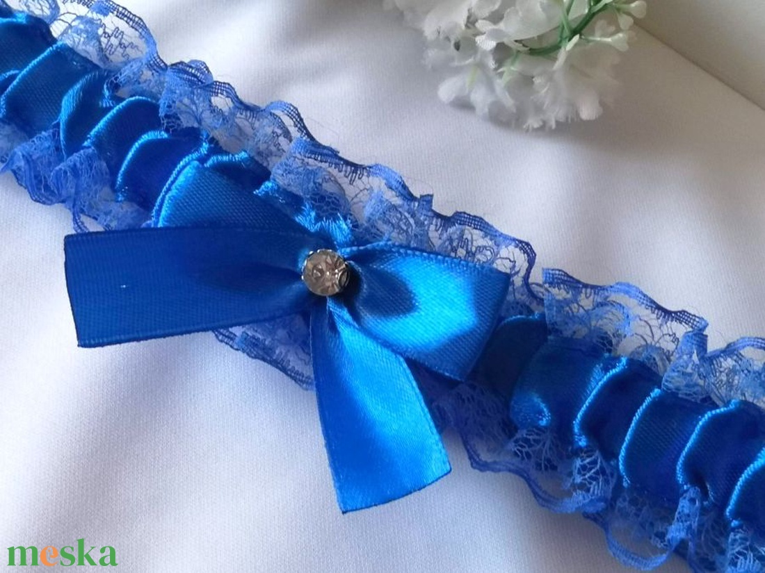 Anasztázia esküvői combcsipke - esküvő - kiegészítők - harisnyatartó & valami kék - Meska.hu