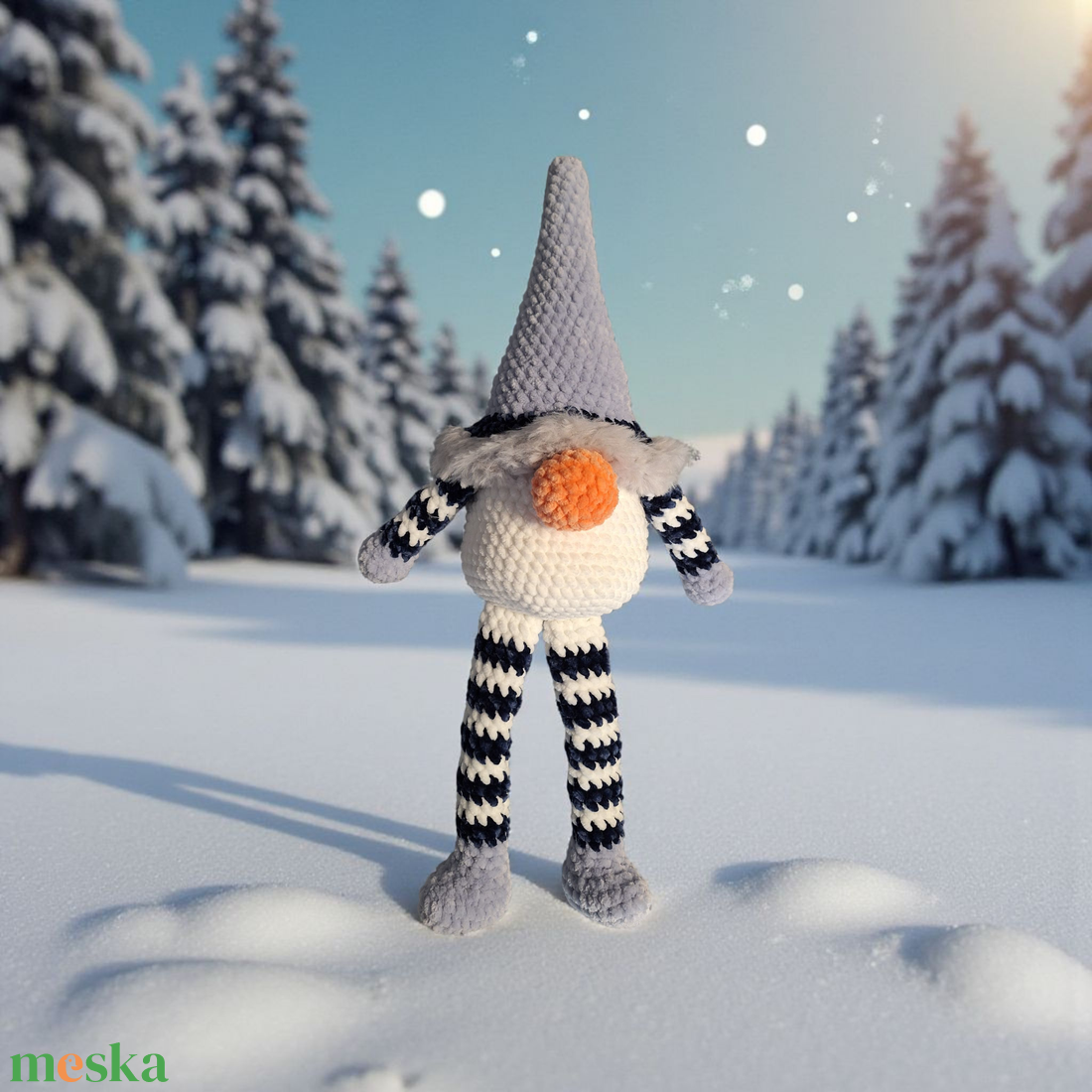 Horgolt hógolyó manó  - otthon & életmód - dekoráció - manók - Meska.hu