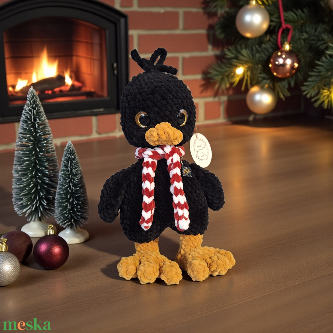 Amigurumi fekete rigó  - játék & sport - plüssállat & játékfigura - madár - Meska.hu