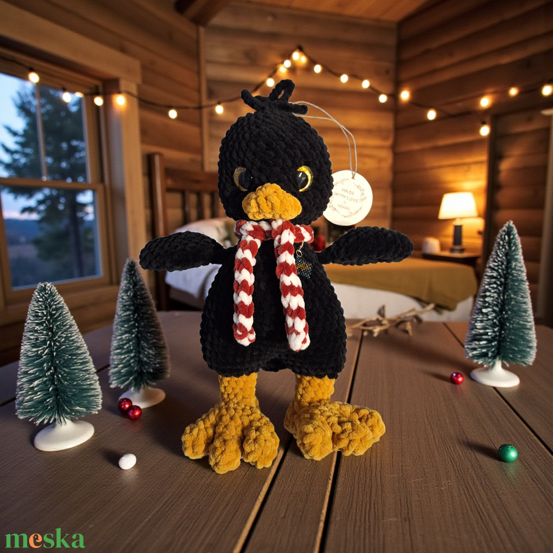 Amigurumi fekete rigó  - játék & sport - plüssállat & játékfigura - madár - Meska.hu