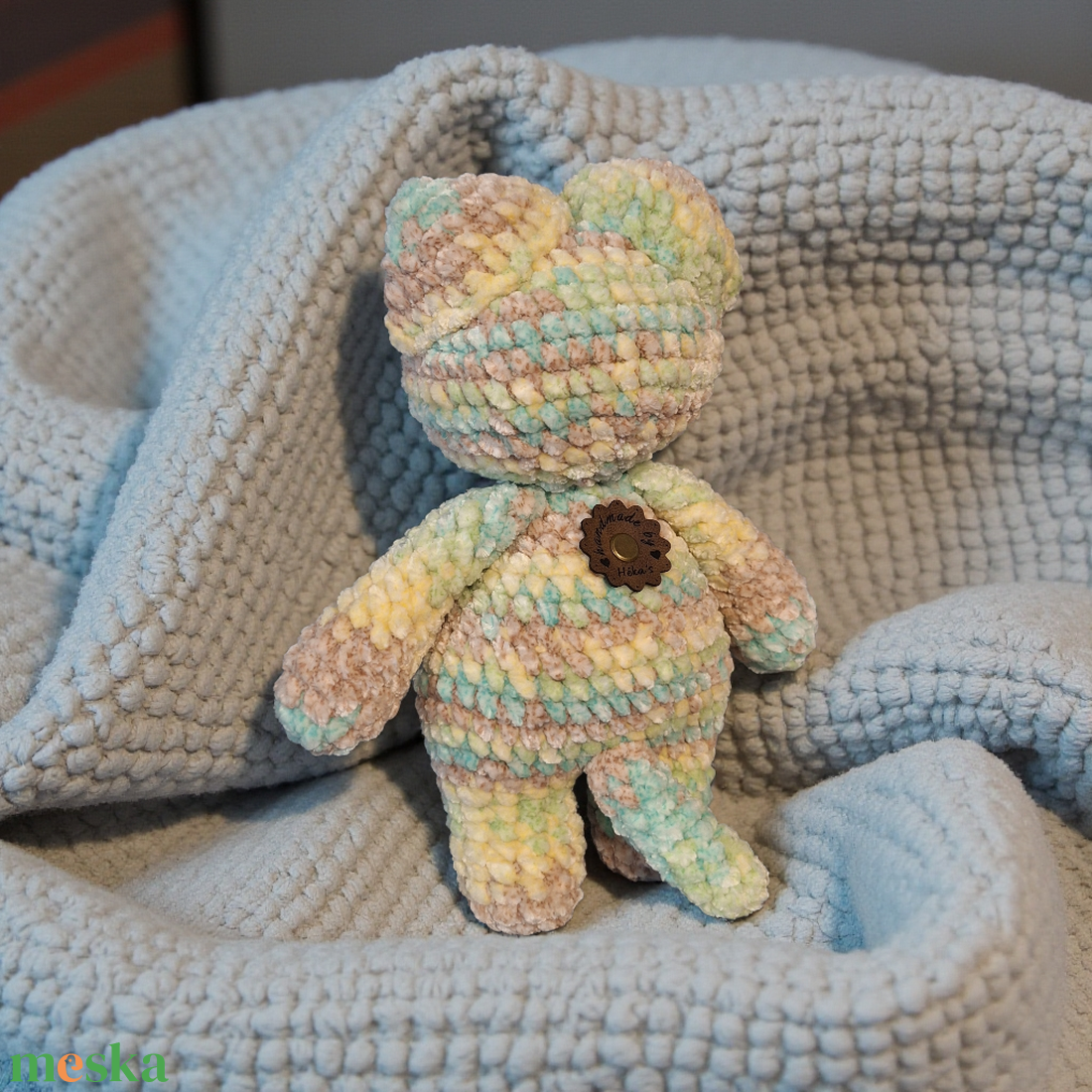 Névre szóló hímzéssel-puha horgolt cica  - játék & sport - plüssállat & játékfigura - cica - Meska.hu