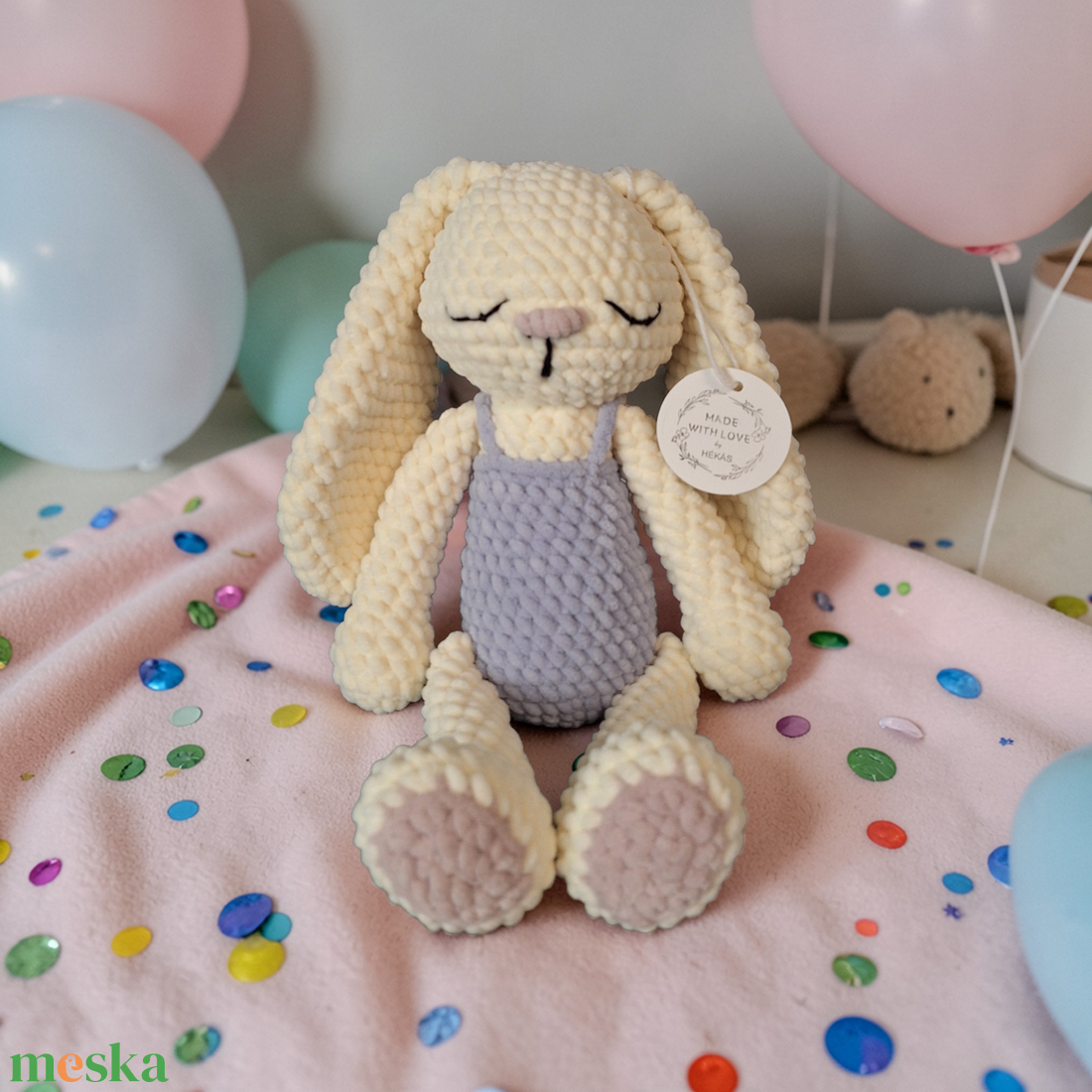 Alvó lilaruhás plüss nyuszi  - játék & sport - plüssállat & játékfigura - nyuszi - Meska.hu