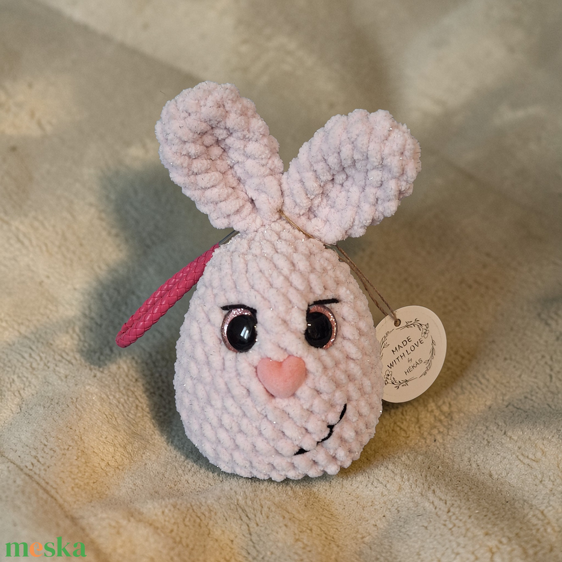 Horgolt amigurumi nyuszi  - táska & tok - kulcstartó & táskadísz - kulcstartó - Meska.hu