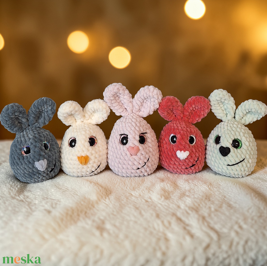 Horgolt amigurumi nyuszi, fehér  - táska & tok - kulcstartó & táskadísz - kulcstartó - Meska.hu
